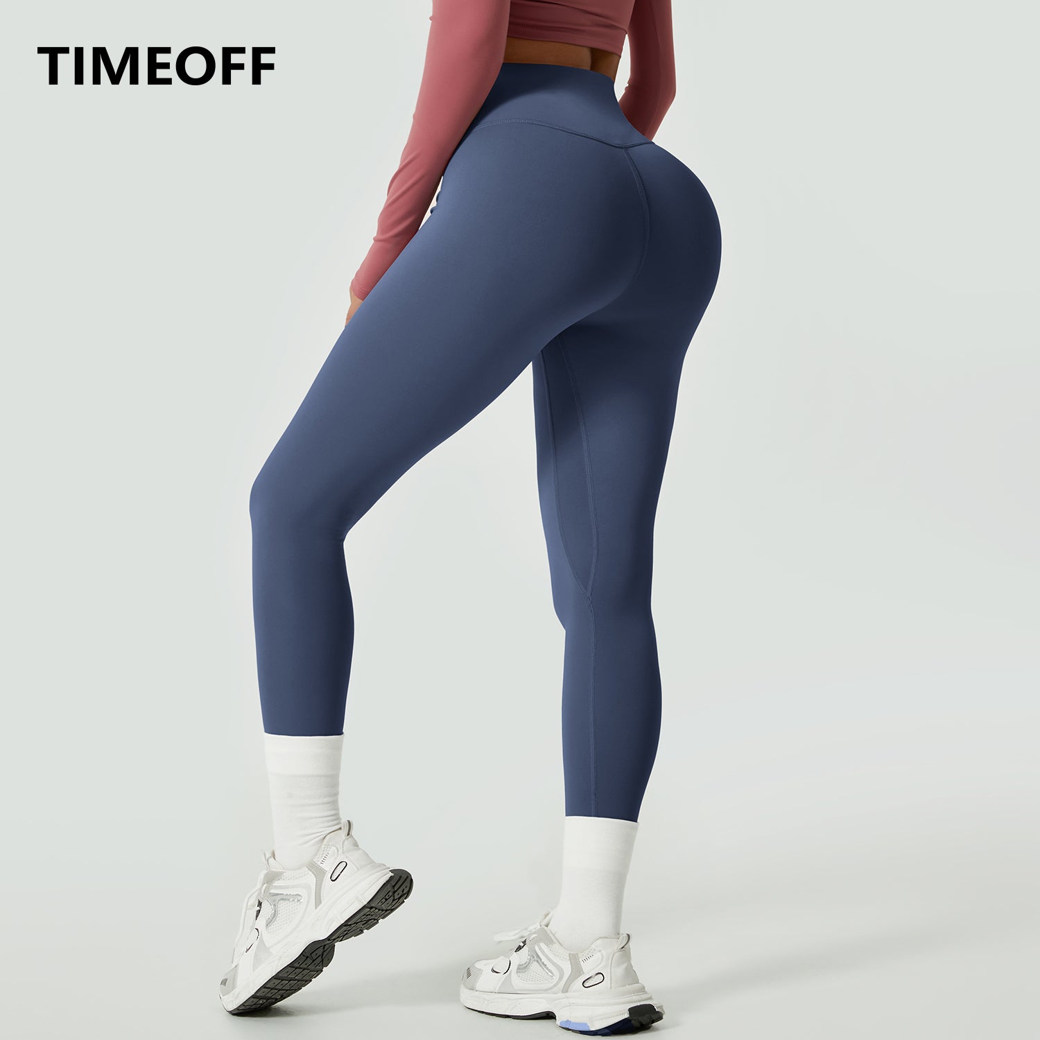 TIMEOFF Pantalones de yoga ajustados con cintura alta