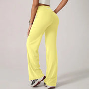 TimeOFF Women's Wide-Leg Pants – High-Waisted, Draped Pant Legs for Comfort & Flattering Fit in Yoga, Workouts & Daily Casual Wear Outfits Chic elastic waist yoga pant gym