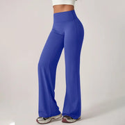 TimeOFF Women's Wide-Leg Pants – High-Waisted, Draped Pant Legs for Comfort & Flattering Fit in Yoga, Workouts & Daily Casual Wear Outfits Chic elastic waist yoga pant gym