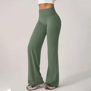 TimeOFF Women's Wide-Leg Pants – High-Waisted, Draped Pant Legs for Comfort & Flattering Fit in Yoga, Workouts & Daily Casual Wear Outfits Chic elastic waist yoga pant gym