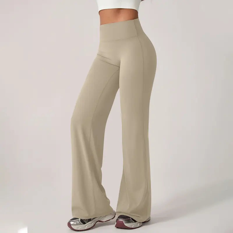 TimeOFF Women's Wide-Leg Pants – High-Waisted, Draped Pant Legs for Comfort & Flattering Fit in Yoga, Workouts & Daily Casual Wear Outfits Chic elastic waist yoga pant gym