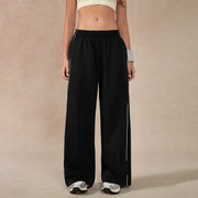 TIMEOFF Women's Baggy Wide-Leg Bottoms - Adjustable Elastic Waist, Pocket Design, Side Trim, Minimalist Workout Pants for Lady, Secure Small Item Storage, Comfortable Relaxed Fit, Ideal for Daily Wear & Post-Yoga Lounging,summerwins,summeroutfits,vacation
