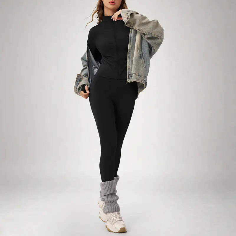 Conjunto deportivo de dos piezas para mujer con chaqueta de manga