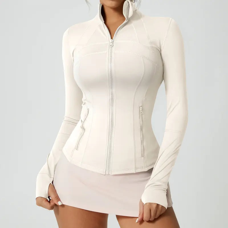 Entrenamiento Gimnasio Entrenamiento Ropa Chaqueta de cuello de la tripulación Yoga Outfits