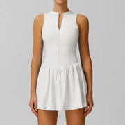 TIMEOFF Women's Sleeveless Sporty Dress - Concealed Zipper, Waist-Dart Pocket, Anti-Exposure - Golf Apparel, Tennis Attire, Workout Athleisure Dresses,summerwins