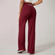 TimeOFF Women's Wide-Leg Pants – High-Waisted, Draped Pant Legs for Comfort & Flattering Fit in Yoga, Workouts & Daily Casual Wear Outfits Chic elastic waist yoga pant gym