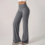 Pantalones de piernas anchas de color sólido de la Sra