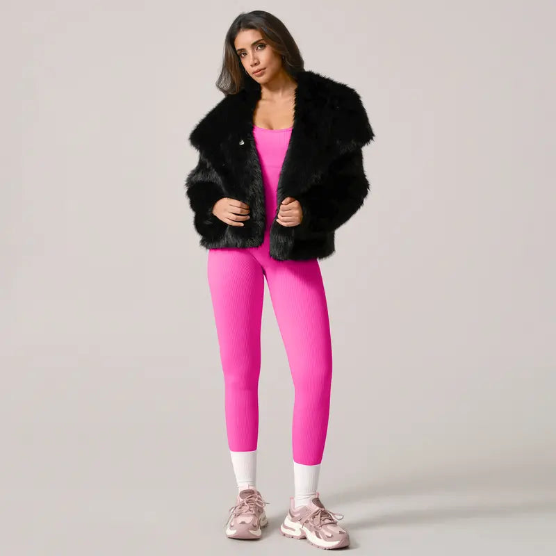 Bodysuit sin costuras de cintura delgada con costillas