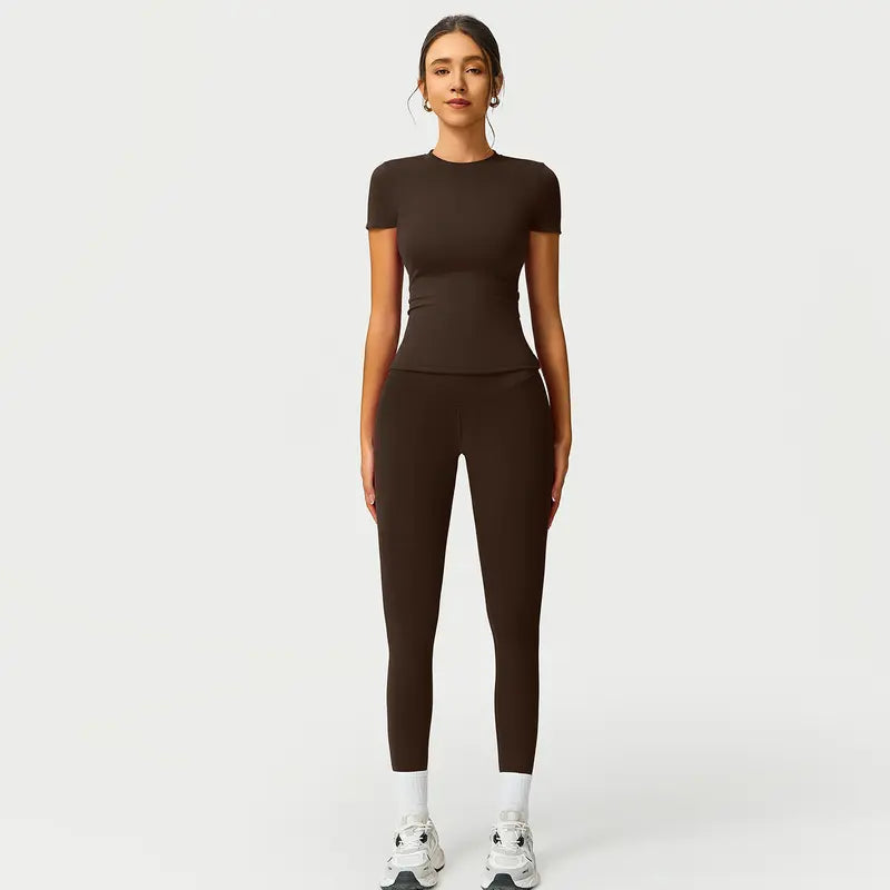 Mujeres Traje sin costuras manga corta pantalones