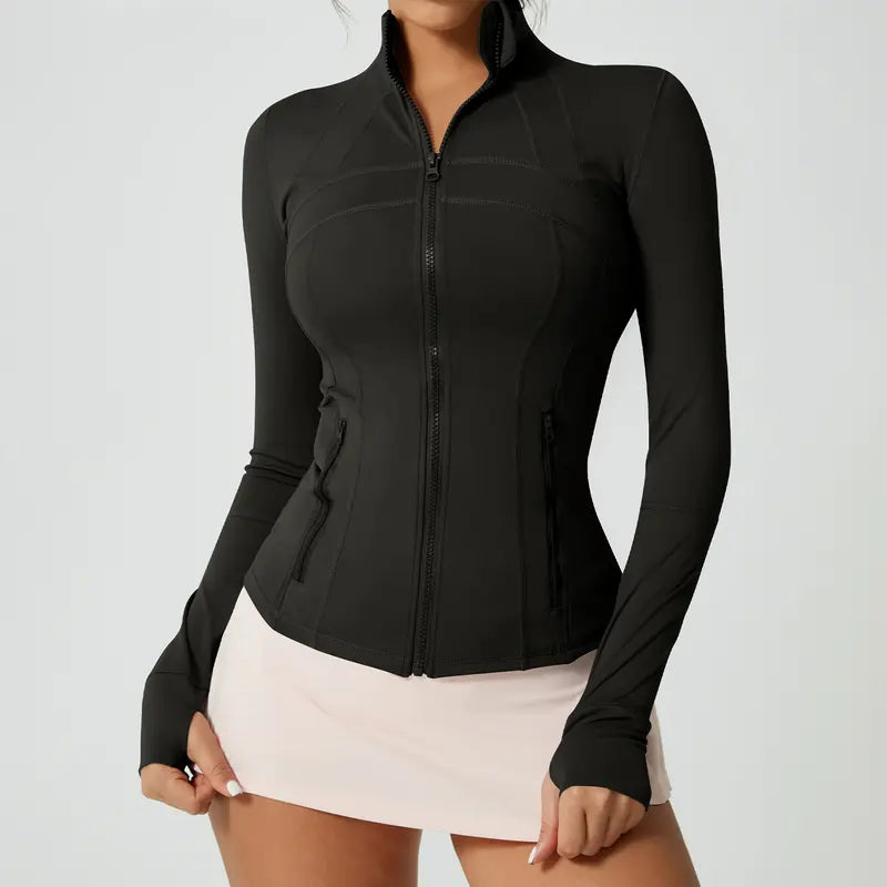 Entrenamiento Gimnasio Entrenamiento Ropa Chaqueta de cuello de la tripulación Yoga Outfits