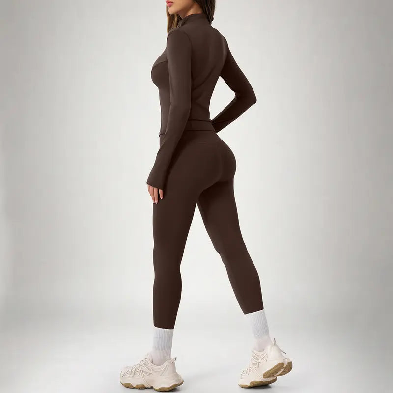 Conjunto deportivo de dos piezas para mujer con chaqueta de manga