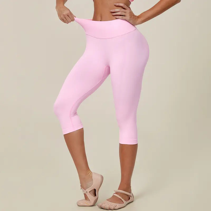 TIMEOFF Women's High Waist Capri Leggings - 4-Way Stretch Butt-Lifting High Hip Bottoms, Seamless Breathable Fabric, Tummy Control, Non-Slip Elastic Waistband, No Ride-Up | Ideal for Yoga, Gym | Women's Clothes, Clothes