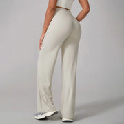 TimeOFF Women's Wide-Leg Pants – High-Waisted, Draped Pant Legs for Comfort & Flattering Fit in Yoga, Workouts & Daily Casual Wear Outfits Chic elastic waist yoga pant gym