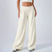 TIMEOFF Women's High Waist Wide Leg Pants, Buttery Soft Stretchy Fabric Workout Clothing with Pockets for Yoga and Casual Wear