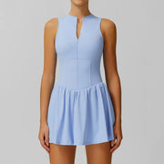 TIMEOFF Women's Sleeveless Sporty Dress - Concealed Zipper, Waist-Dart Pocket, Anti-Exposure - Golf Apparel, Tennis Attire, Workout Athleisure Dresses,summerwins