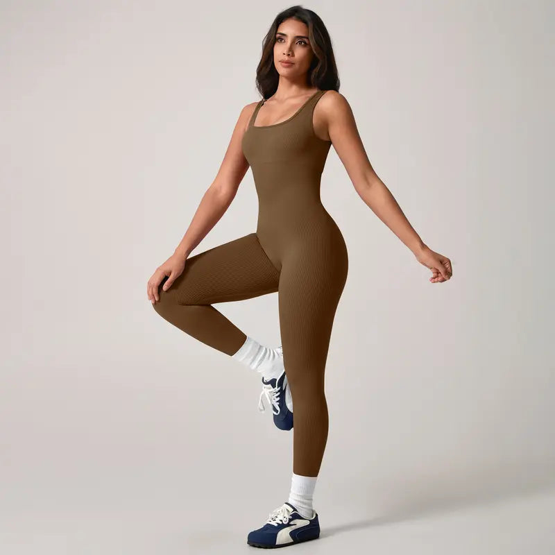 Bodysuit sin costuras de cintura delgada con costillas