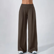 TIMEOFF Women's High Waist Wide Leg Pants, Buttery Soft Stretchy Fabric Workout Clothing with Pockets for Yoga and Casual Wear