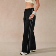 TIMEOFF Women's Baggy Wide-Leg Bottoms - Adjustable Elastic Waist, Pocket Design, Side Trim, Minimalist Workout Pants for Lady, Secure Small Item Storage, Comfortable Relaxed Fit, Ideal for Daily Wear & Post-Yoga Lounging,summerwins,summeroutfits,vacation