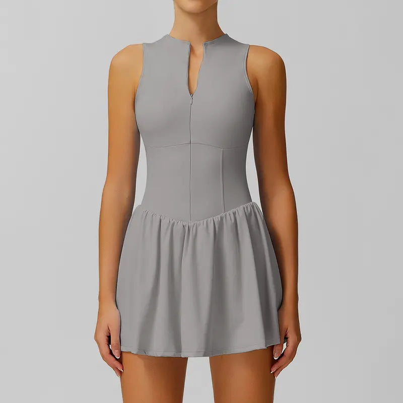 TIMEOFF Women's Sleeveless Sporty Dress - Concealed Zipper, Waist-Dart Pocket, Anti-Exposure - Golf Apparel, Tennis Attire, Workout Athleisure Dresses,summerwins