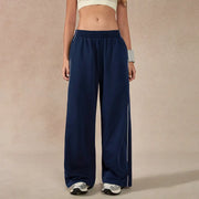 TIMEOFF Women's Baggy Wide-Leg Bottoms - Adjustable Elastic Waist, Pocket Design, Side Trim, Minimalist Workout Pants for Lady, Secure Small Item Storage, Comfortable Relaxed Fit, Ideal for Daily Wear & Post-Yoga Lounging,summerwins,summeroutfits,vacation