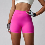 Pantalones cortos de yoga con cintura en V y fruncido trasero Tela