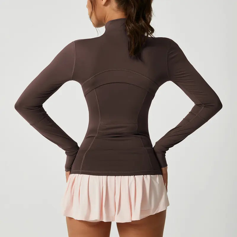 Entrenamiento Gimnasio Entrenamiento Ropa Chaqueta de cuello de la tripulación Yoga Outfits