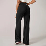 TimeOFF Women's Wide-Leg Pants – High-Waisted, Draped Pant Legs for Comfort & Flattering Fit in Yoga, Workouts & Daily Casual Wear Outfits Chic elastic waist yoga pant gym