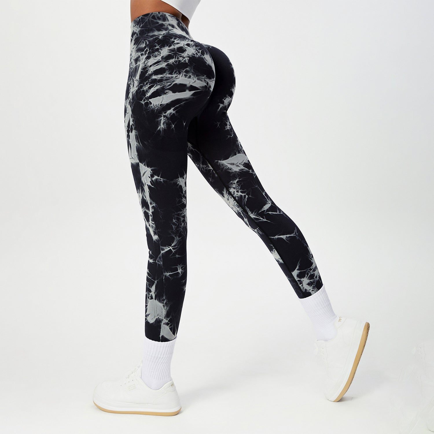 TIMEOFF Pantalones largos tie-dye, cintura alta y levantacaderas