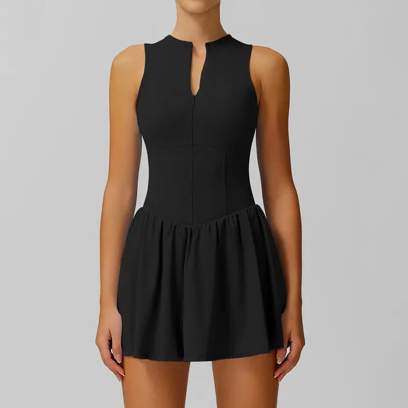 TIMEOFF Women's Sleeveless Sporty Dress - Concealed Zipper, Waist-Dart Pocket, Anti-Exposure - Golf Apparel, Tennis Attire, Workout Athleisure Dresses,summerwins