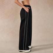 TIMEOFF Women's Baggy Wide-Leg Bottoms - Adjustable Elastic Waist, Pocket Design, Side Trim, Minimalist Workout Pants for Lady, Secure Small Item Storage, Comfortable Relaxed Fit, Ideal for Daily Wear & Post-Yoga Lounging,summerwins,summeroutfits,vacation