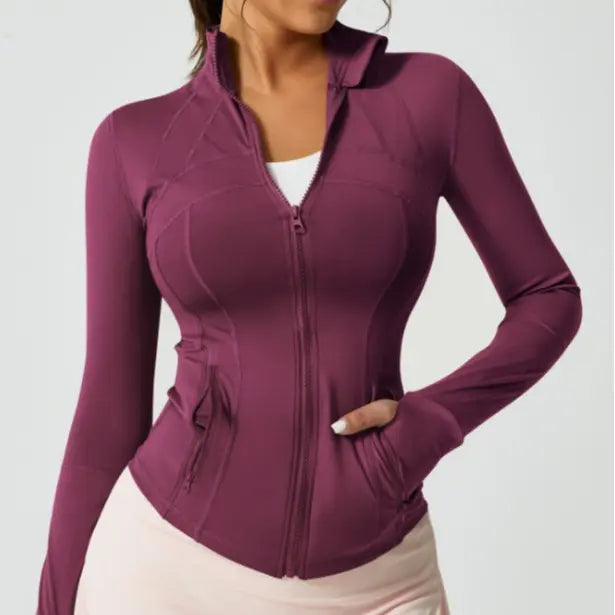 Entrenamiento Gimnasio Entrenamiento Ropa Chaqueta de cuello de la tripulación Yoga Outfits