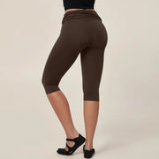 TIMEOFF Women's Fold‑Over Waist Knee‑Length Leggings - Two‑Way Wearable, Butt‑Lifting Design, Stretchy Breathable Fabric | Tummy Control, Non‑Slip, No Ride‑Up | Ideal for Yoga, Gym, Running & Casual Wear