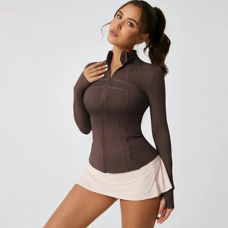 Entrenamiento Gimnasio Entrenamiento Ropa Chaqueta de cuello de la tripulación Yoga Outfits