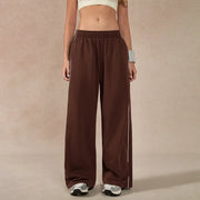 TIMEOFF Women's Baggy Wide-Leg Bottoms - Adjustable Elastic Waist, Pocket Design, Side Trim, Minimalist Workout Pants for Lady, Secure Small Item Storage, Comfortable Relaxed Fit, Ideal for Daily Wear & Post-Yoga Lounging,summerwins,summeroutfits,vacation
