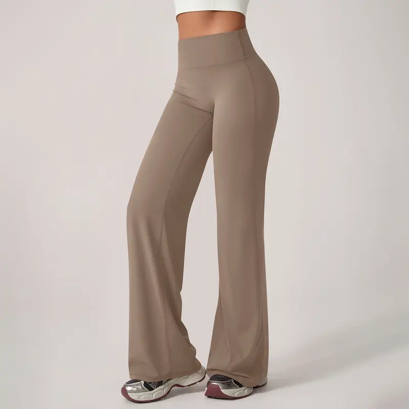 Pantalones de piernas anchas de color sólido de la Sra