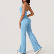 TimeOFFWomen's 2-Piece Activewear Set Deep V-Neck Open-Back Design Stretchy Fabric for Flattering Fit Comfort in Yoga Workouts & Casual Outings Athletic Fashion Fitness Clothes, 2 Piece Sets, Women's 2 Piece Set