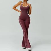 TimeOFF Women's Two-Piece Open-Back Tank & Flared Leggings Set, Lift & Shape Effect, Solves Stylish Support & Flattering Fit Need for Yoga, Fitness Workouts & Active Lifestyle Scenarios,sweatsuits women,loungesetwomen,comfort sweat set