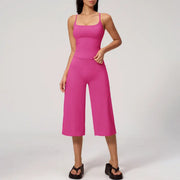 TIMEOFF Women's 2‑Piece Adjustable Strap Workout Set - V‑Shape Back Cami & High Waist Cropped Wide Leg Capris, Stretchy Breathable Fabric, 5 Colors | Waist Shaping, Tummy Control, Non‑Restrictive Fit | Ideal for Yoga, Casual Wear & Daily Loungewear