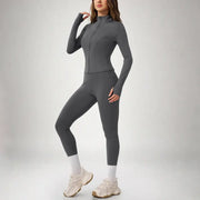 Conjunto deportivo de dos piezas para mujer con chaqueta de manga