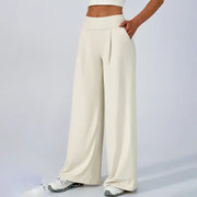 TIMEOFF Women's High Waist Wide Leg Pants, Buttery Soft Stretchy Fabric Workout Clothing with Pockets for Yoga and Casual Wear