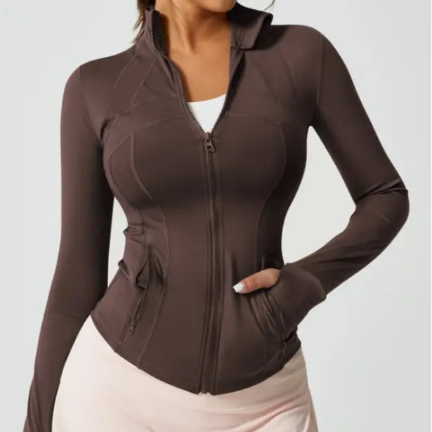 Entrenamiento Gimnasio Entrenamiento Ropa Chaqueta de cuello de la tripulación Yoga Outfits