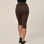 TIMEOFF Women's Fold‑Over Waist Knee‑Length Leggings - Two‑Way Wearable, Butt‑Lifting Design, Stretchy Breathable Fabric | Tummy Control, Non‑Slip, No Ride‑Up | Ideal for Yoga, Gym, Running & Casual Wear