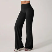 Pantalones de piernas anchas de color sólido de la Sra