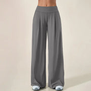 TIMEOFF Women's High Waist Wide Leg Pants, Buttery Soft Stretchy Fabric Workout Clothing with Pockets for Yoga and Casual Wear