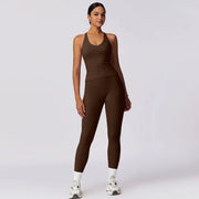 TimeOFF Women's Crisscross Back Tank & High-Waist Butt-Lift Leggings Set , Quick-Dry, Moisture-Wicking , Yoga, Gym & Fitness Workouts , Stylish Activewear for Women,sweatsuit set outfit,comfort sweat set,sweatsuits women,summerwins