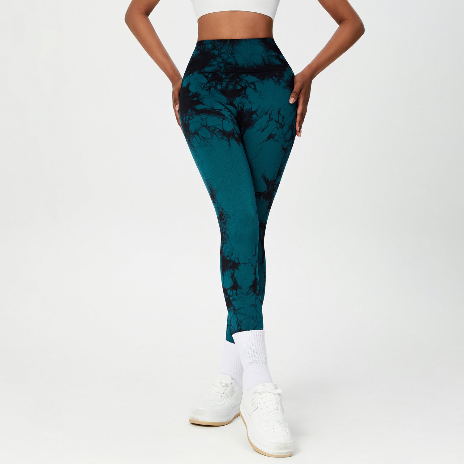 TIMEOFF Pantalones largos tie-dye, cintura alta y levantacaderas