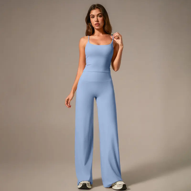 TimeOFF Women's Wide-Leg Pants – High-Waisted, Draped Pant Legs for Comfort & Flattering Fit in Yoga, Workouts & Daily Casual Wear Outfits Chic elastic waist yoga pant gym