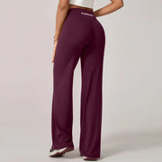 TimeOFF Women's Wide-Leg Pants – High-Waisted, Draped Pant Legs for Comfort & Flattering Fit in Yoga, Workouts & Daily Casual Wear Outfits Chic elastic waist yoga pant gym
