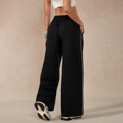 TIMEOFF Women's Baggy Wide-Leg Bottoms - Adjustable Elastic Waist, Pocket Design, Side Trim, Minimalist Workout Pants for Lady, Secure Small Item Storage, Comfortable Relaxed Fit, Ideal for Daily Wear & Post-Yoga Lounging,summerwins,summeroutfits,vacation