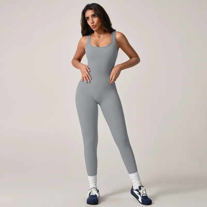 Bodysuit sin costuras de cintura delgada con costillas